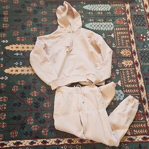 Girlfriend Collective Cream Hoodie and Joggers Set